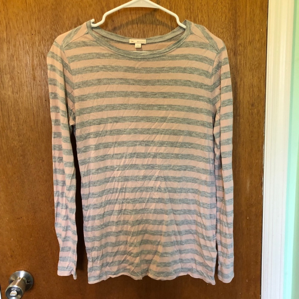 Gap pink and grey striped long sleeve.